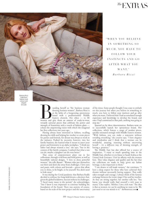 Harper's Bazaar Arabia Spring 2023 — Barbara Rizzi