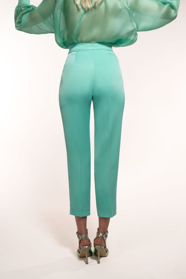 Narrow Ankle Trousers With Removable Draped Belt