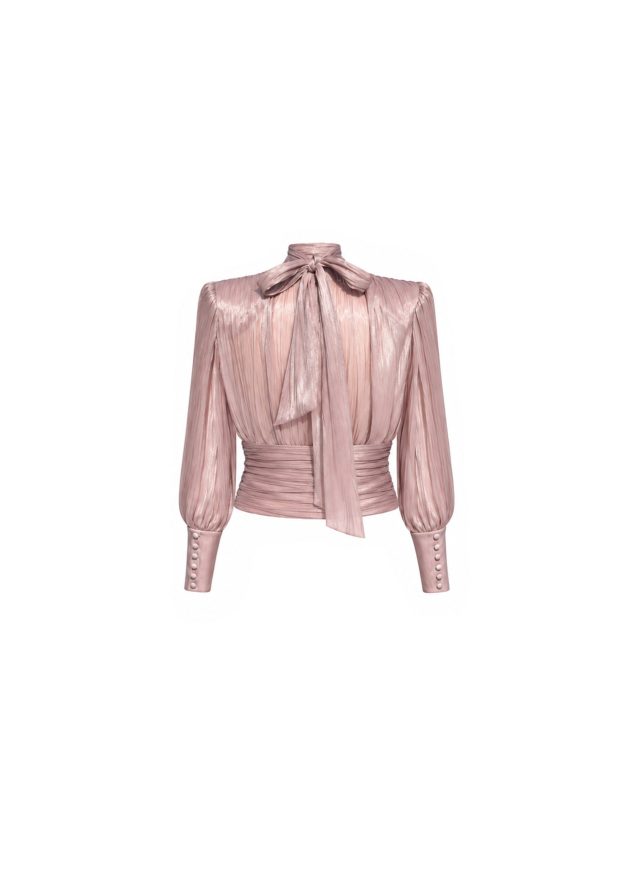 Organza Shirt with Draped Belt
