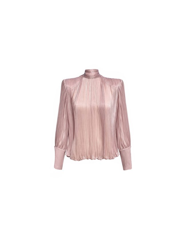 Organza Shirt with Draped Belt