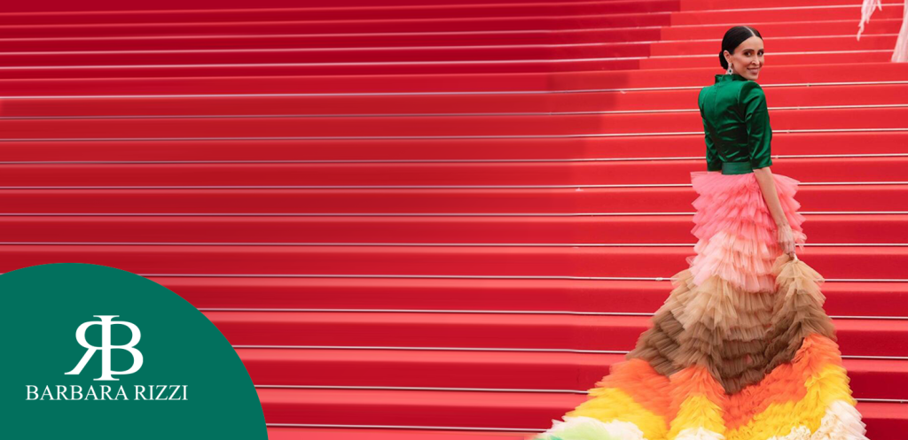 Cannes 2023 - Elvira Jain wears our Roberta Peacock Dress