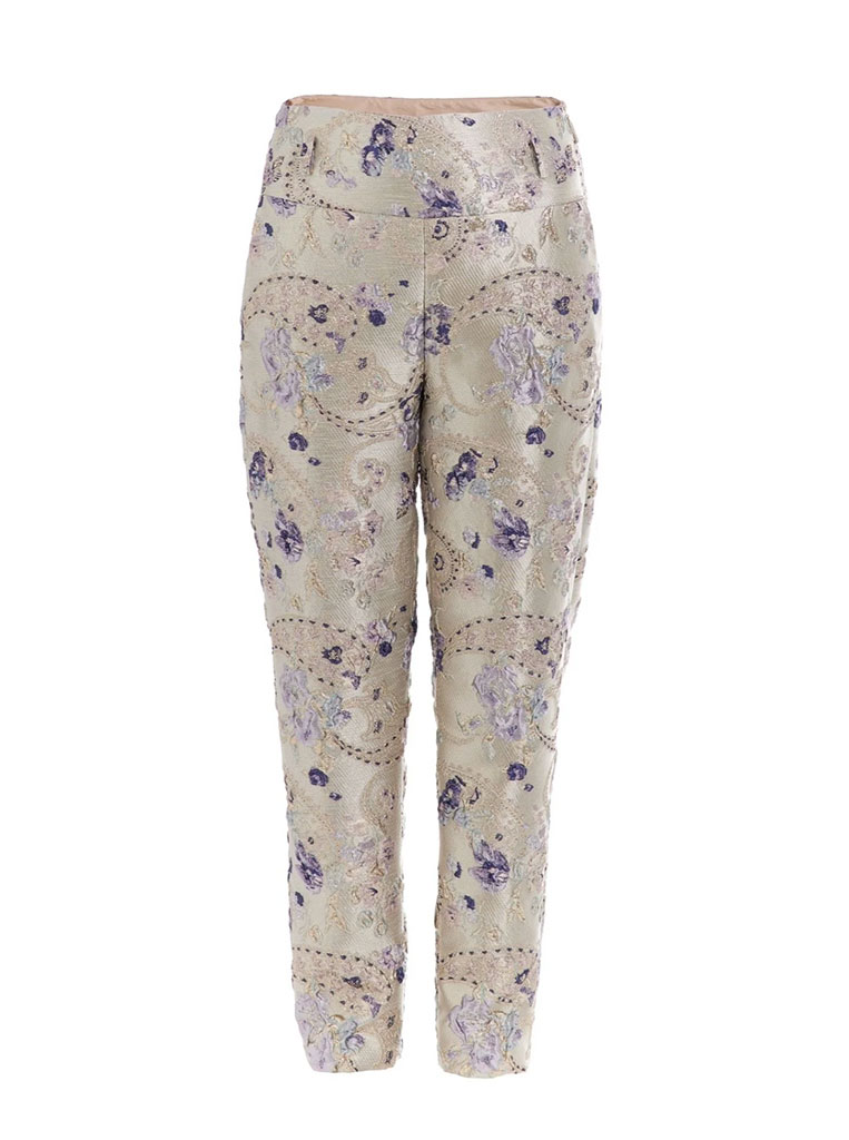 Sara Brocade Pants in Lilac